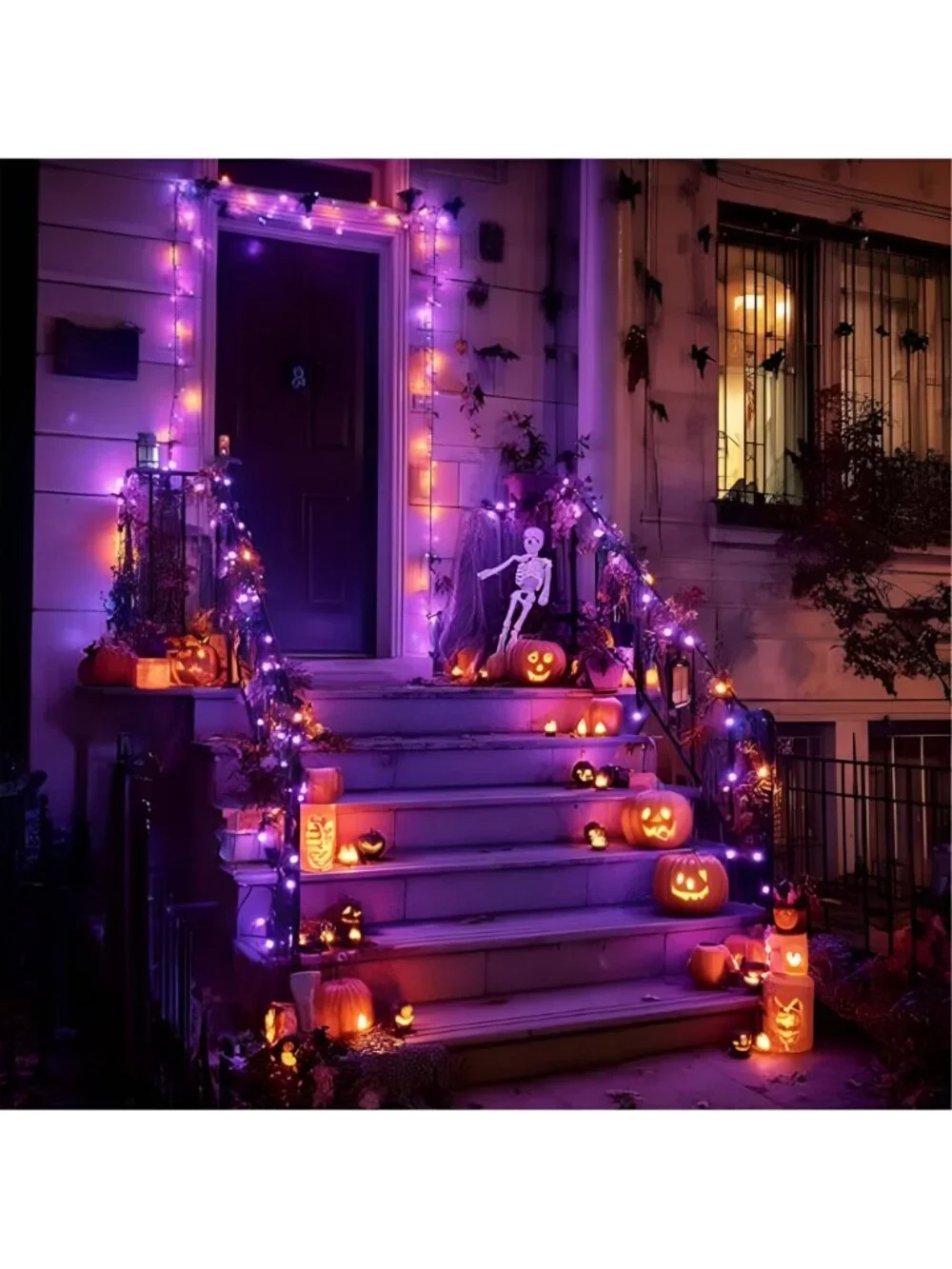 Halloween Lights, 600 LED 196FT Halloween String Lights Plug-in with 8 Modes
